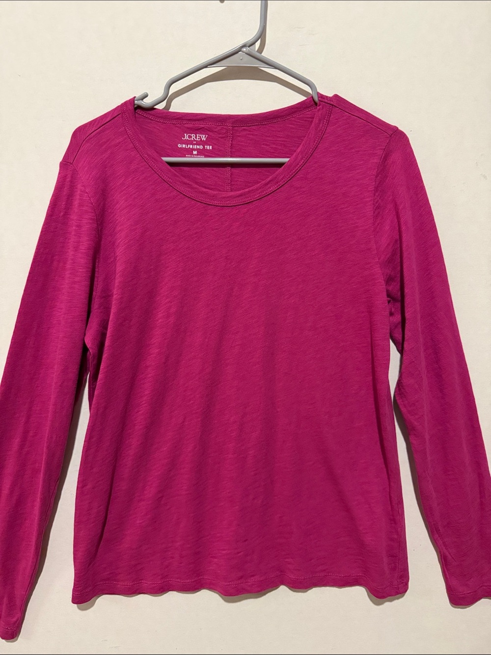 J. Crew Long-Sleeve Tee in Fuchsia